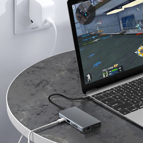 Imagem 11 de 12 de Hub Usb C Multiporta Tipo C Portátil Para Hdmi 9 Em 1 Usb