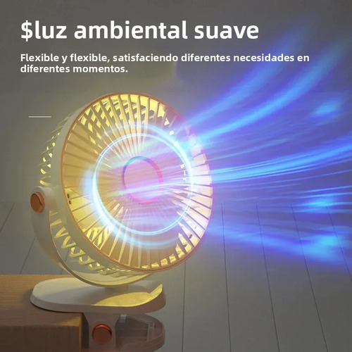 Ventilador Recargable Usb Con Luz