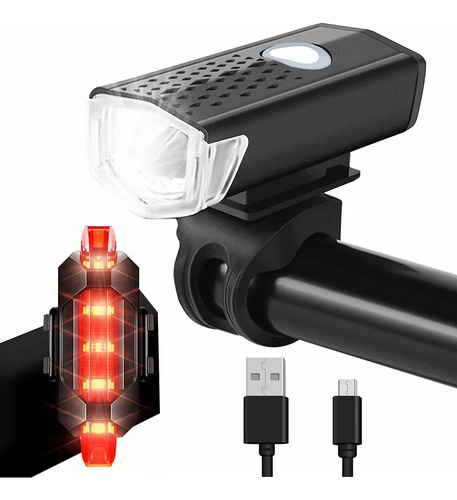 Luces Led Lampara Bicicleta Recargable Led Delantera Trasera
