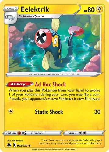 Eelektrik 48/160 Pokemon Card Crown Zenith Sword & Shield