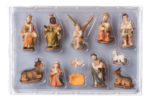 Roman Inc. - Set De Pesebre De 2 Pulgadas, 12 Piezas En Colo