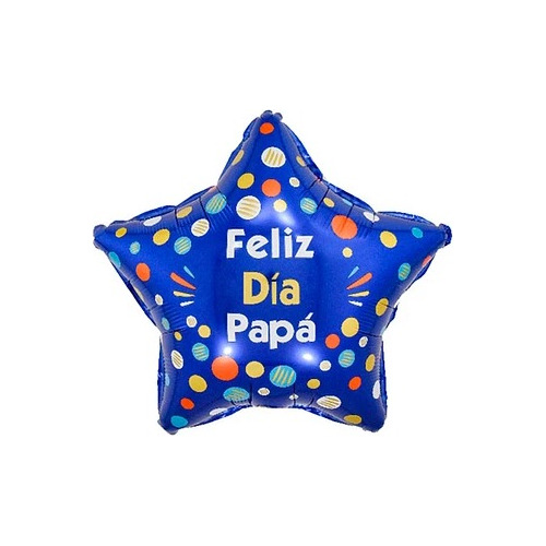 Globo Metalizado Feliz Día Papá Azul 45 X 45cm Día Del Padre