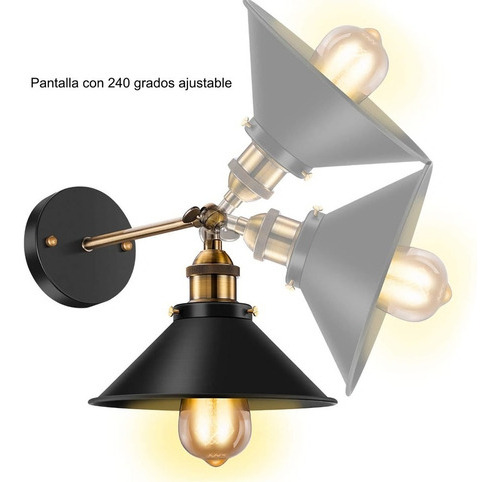 Imagen 2 de 4 de Lampara Aplique De Pared Vintage Estilo Antiguo Promo Negro