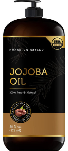 Brooklyn Botany Aceite De Jojoba Orgnico Usda Para Piel, Cab