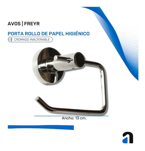 Imagen 2 de 10 de Porta Papel Higienico 100% Metal Cromado // Avos Freyr Sale