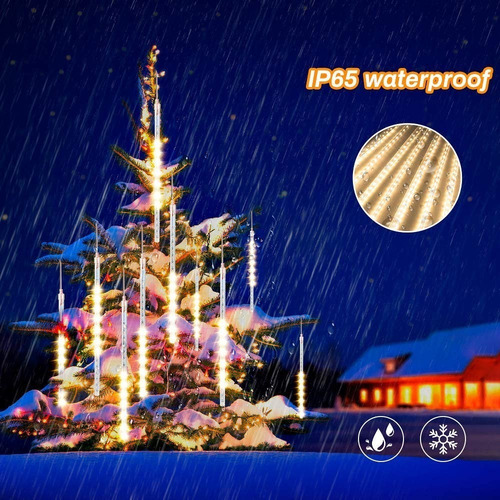 Lluvia Meteoros 384 Luces Led Serie Navideña 50 Cms 8 Tubos