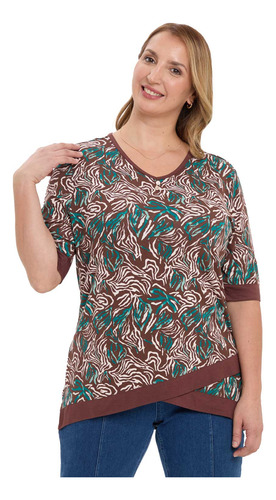 Polera Mujer Estampada Cruce Café Fashion's Park