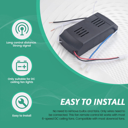 . Kit De Controle Remoto Universal Para Ventilador De Teto,