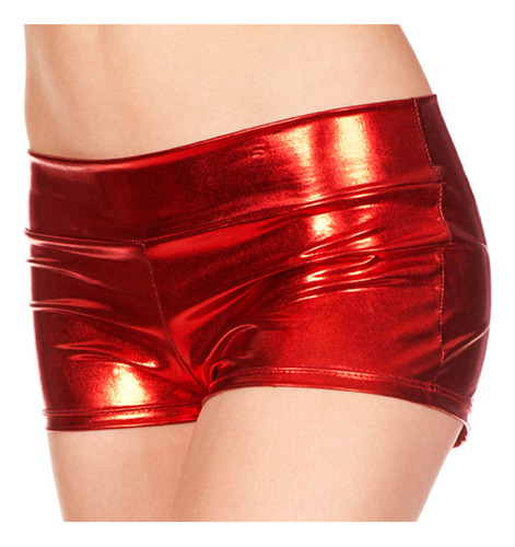 High Waist Color Bright Leather Shorts Stage Performance