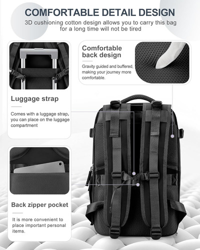 Coowoz Mochila De Viaje Para Mujer Hombre Negro Mochila...