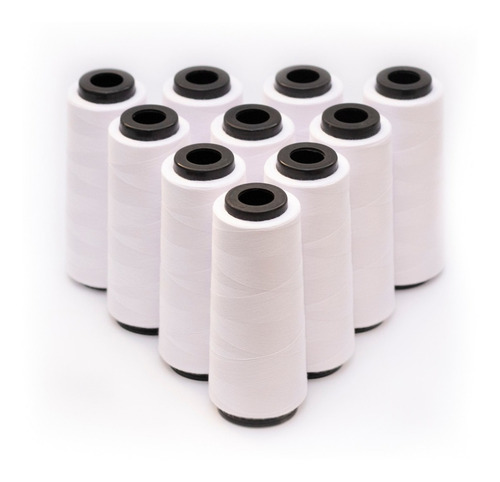 Kit 10 Unid. Linha De Costura Circulo 1500 Jardas Poliéster Cor Branco
