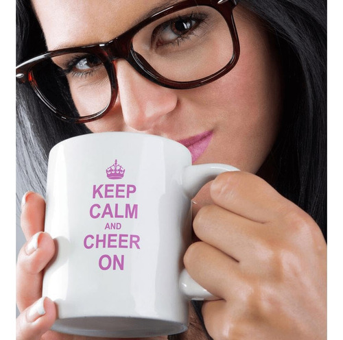 Taza Transformadora Keep Calm Cheer For Cheerleaders Rosa