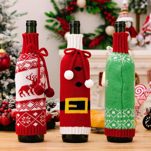 Xc 3 Fundas Navideñas Para Botellas De Vino, Decoración,