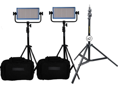 Dracast Led500 Pro Bi-color Led 2-light Kit With V-mount Bat