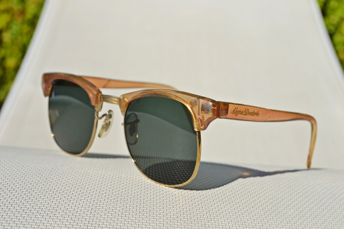 Anteojos De Sol Vintage Combinados Marco Marrón Negro Marrón Dorado