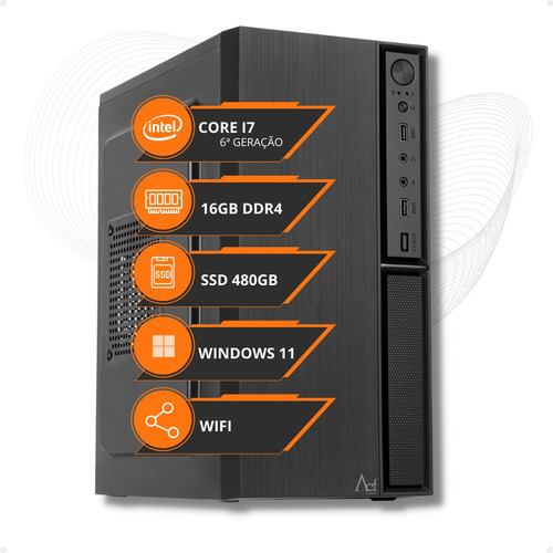 Pc Cpu I7 6ª Geração 16gb Ram Ddr4 Ssd 480gb + Wifi