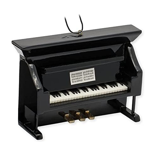 S - Adorno De Piano Vertical De Madera Negra De 2.8 In