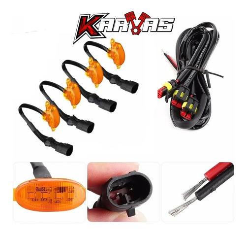 Imagen 2 de 8 de Led Tipo Raptor Naranjas Ámbar X4 Universal Parrilla Karvas