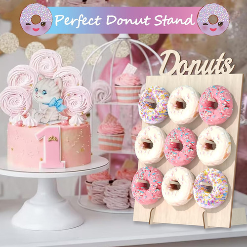 Soporte De Pared Para Donas, 2 Piezas De Soporte De Madera P