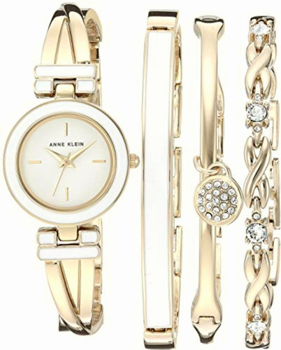 Reloj Anne Klein Crystal Accented Para Mujer, Pulsera De