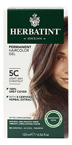 Herbatint, Permanent Herbal Haircolor Gel, 5c, Light Ash Che