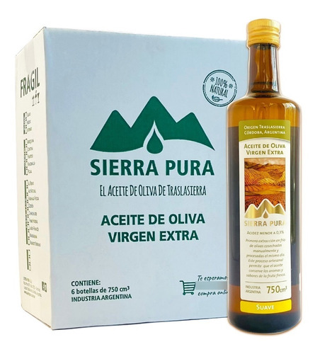 Aceite Oliva Caja - Sierra Pura - 6x750cc Blend Suave