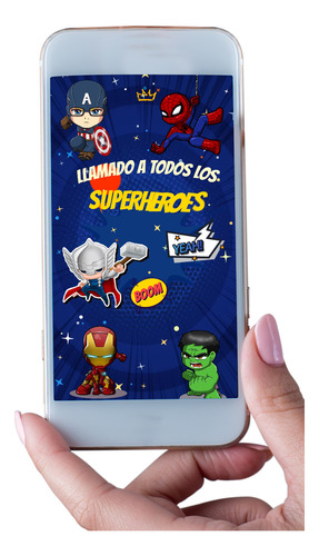Video Invitación Personalizada Cumpleaños Super Heroes Bebes