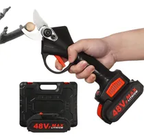 Comprar Tijeras eléctricas inalámbricas para podar ramas de árboles, 48 V, 2 pilas, color negro