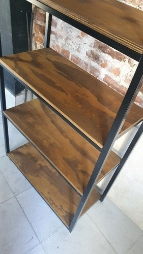 Biblioteca Industrial 250x30x100 Reforzada Hierro Madera