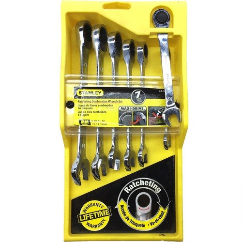 Stanley (94-543) Jgo. 7 Llaves Combinadas Matraca Mm