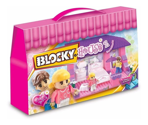 Imagen 2 de 5 de Blocky House Dormitorio 80 Piezas 2 Muñecos