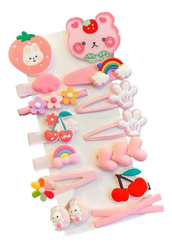 Set De 14 Broches Para Cabello De Dibujos Animados S