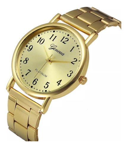 Reloj Geneva Amarillo Elegant  Regalo P/mujer Genieka