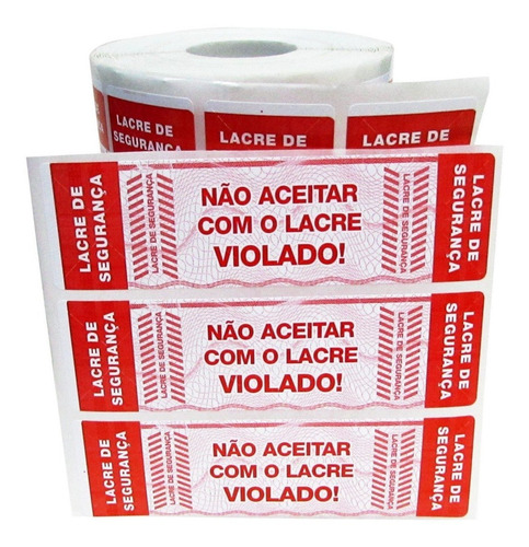 Imagem 1 de 4 de Etiqueta Lacre 104x30 Pizza Delivery Marmitex Kit 5.000 Verm