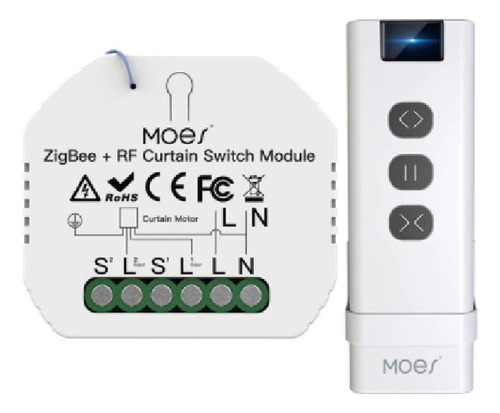 Interruptor Cortina Zigbee + Rf Casa Inteligente + Controle