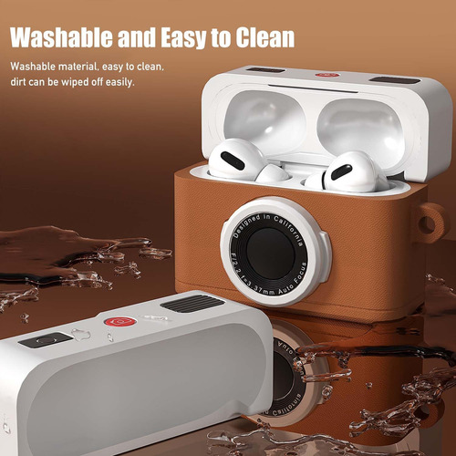 Funda para Airpods de 4ª generación con kit de limpieza, bonito diseño de cámara 3D para Airpods 4, funda de carga de silicona suave para Apple Airpods Pro de 4ª generación para mujeres y hombres