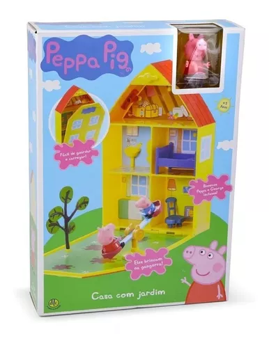 Casinha Da Peppa Pig Com Jardim Brinquedo Com Bonecos - Dtc