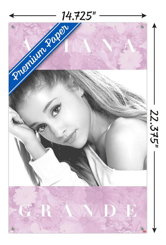 Ariana Grande - Póster De Pared Floral Chinchetas