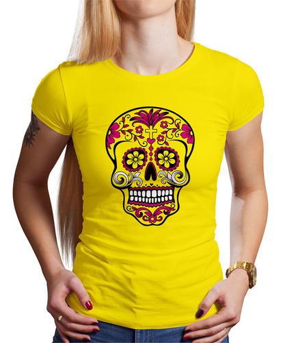 Polo Dama Mexican Skull (d0482 Boleto.store)