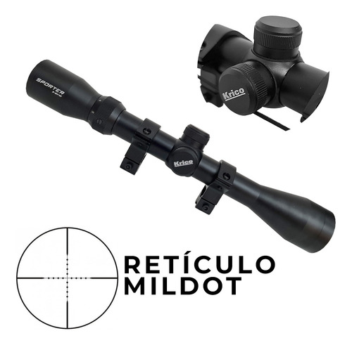 Imagen 3 de 10 de Mira Telescopica 3-9x40 Zoom Anclajes 11 Mm Krico Rifle Aire