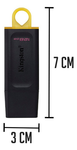Memoria Usb Kingston Technology Datatraveler Exodia 128 Gb 3.2 Gen 1 Factor De Forma Tapa Color Negro Amarillo Dtx/128gb