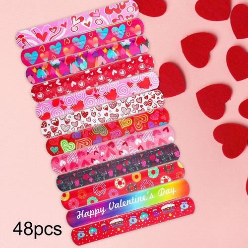 48x Pulseras Slap Para El Día De San Valentín Pulsera Slap