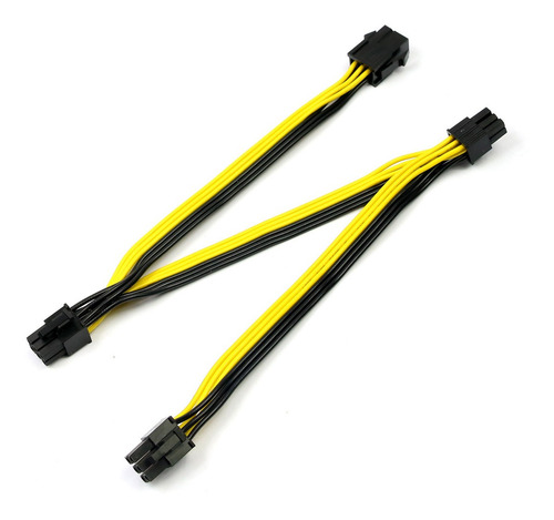 Imagem 3 de 5 de Cabo Extensor 6pin Fêmea 6p Macho 60cm Riser Placa Video