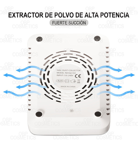 Obp Extractor De Polvo Para Uñas Acrílicas Profesional 80w