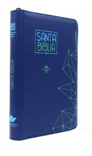 Biblia Reina Valera 1960 Letra Grande Cierre Pjr Azul Qr