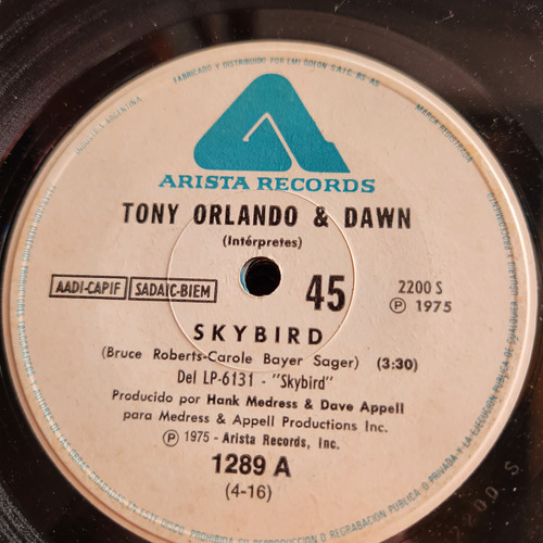 Simple Tony Orlando & Dawn Arista Records C5