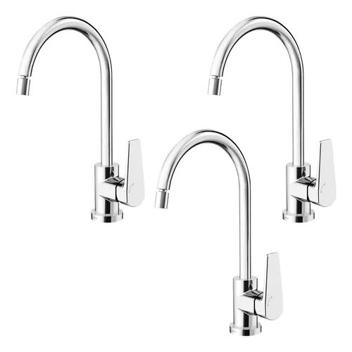 Kit 3 Peças Misturador Cozinha Docol Lift Bica Alta 00796206