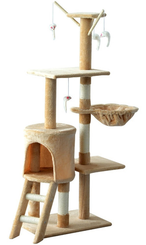 Imagen 1 de 3 de Torre Rascador Para Gatos Con 4 Niveles. 138cm - Importada