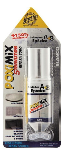 Pega Tanque Soldadura Epoxica Blanca 4 Ton Poximix 25 Ml