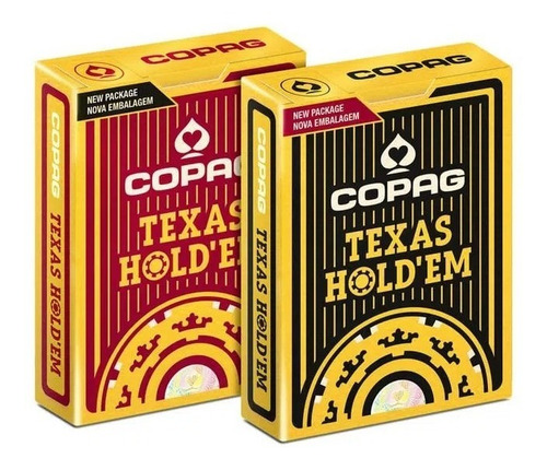 Imagem 1 de 5 de Baralho De Poker Texas Hold' - Kit Preto E Borgonha - Copag